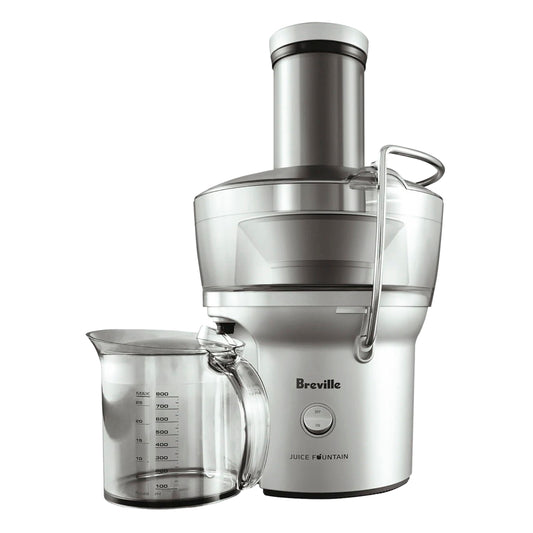 Breville juicer - Compact centrifugal design in silver finish, 25 fl oz capacity