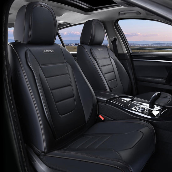 Coverado seat covers - waterproof nappa leather front seat covers for most cars