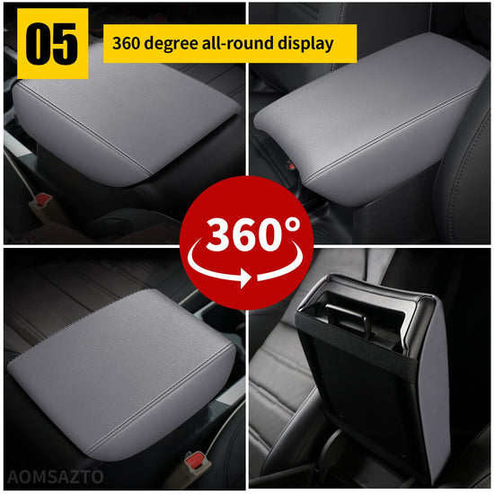 AOMSAZTO center console cover — Gray leather armrest for 2017-2022 Honda CRV