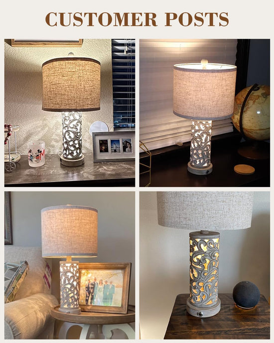 OYEARS lamp set - 3-way dimmable touch control rustic design for home and office