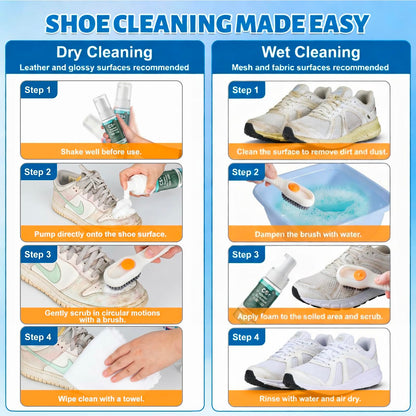 RDGDFONG Shoes Cleaner, 10.14fl.oz Sneaker Cleaner Foam for Removing Stains and Dirt, Shoe Cleaning Kit for White Shoes, Leather, Knit, Boots, Canvas, Fabric, Tennis