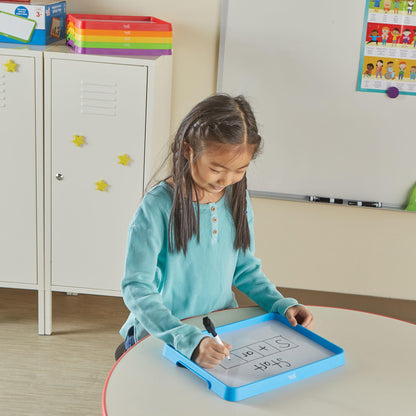 hand2mind writing board — magnetic dry erase activity tray, stackable design, multicolor