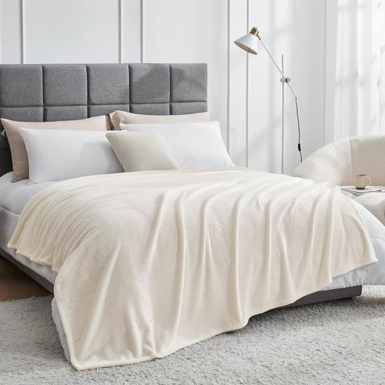 Hansleep flannel fleece throw blanket — super soft fluffy plush for all seasons