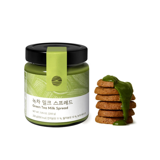 OSULLOC green tea milk spread — matcha from Jeju Island infused spread 7.05 oz, 200g