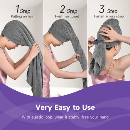 Umisleep towel — extra large microfiber hair towel for long, curly, thick hair
