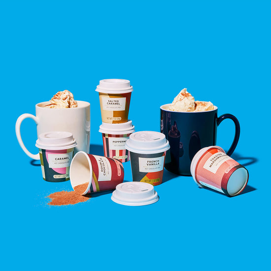 Bombombs hot chocolate mix gift set - mini cup packaging with assorted flavors, set of 6