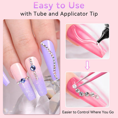 Makartt bonding adhesives — super strong nail rhinestone glue gel for precise application