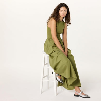 The Drop women's midi tank dress — mixed fabric designThe Drop women's midi tank dress — mixed fabric design
