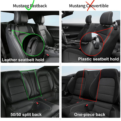 Vehicle seat cover — Custom fit faux leather for 2015-2026 Ford Mustang Fastback