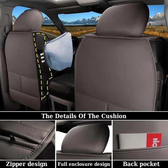 Coverado leather car seat covers — waterproof design for Dodge Ram 1500 2002-2026