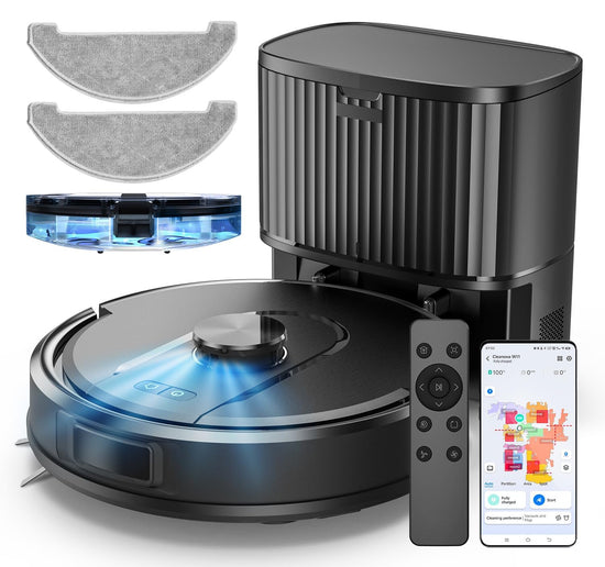 PSUK W11 robotic vacuum cleaner — Self-emptying with LiDAR navigation and mapping