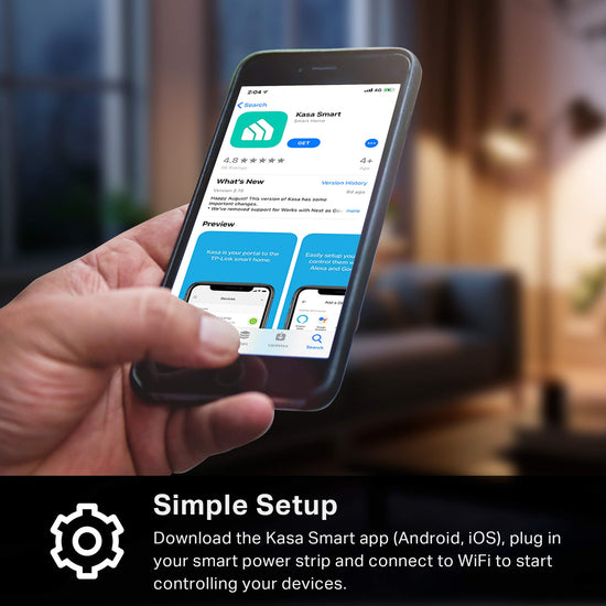 Kasa smart plug power strip - 3 smart outlets and 2 USB ports, works with Alexa and Google Home.
