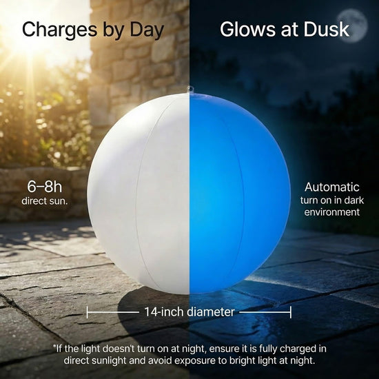 HAPIKAY solar floating pool lamp – 14 inch waterproof LED color changing orbs
