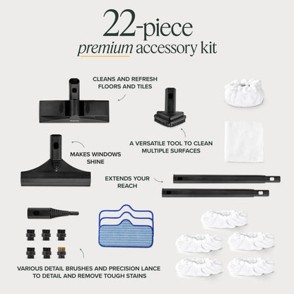 Dupray Neat steam cleaner — includes accessory kit