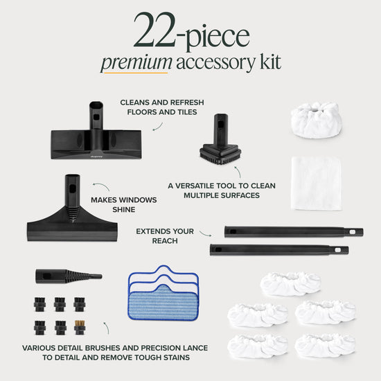 Dupray Neat steam cleaner — includes accessory kit