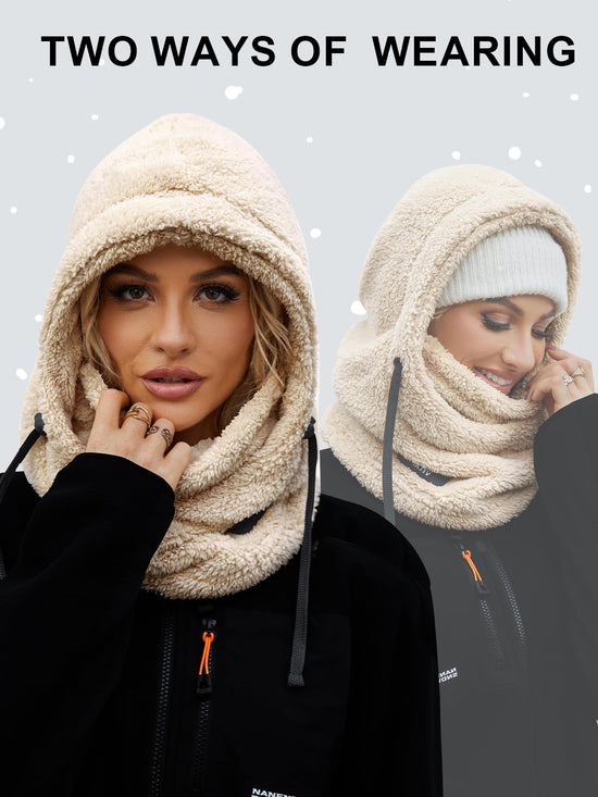 VELAI Balaclava Fleece Ski Mask for Men Women Winter Face Masks Windproof Hooded Scarf Cold Weather Hat Neck Warmer