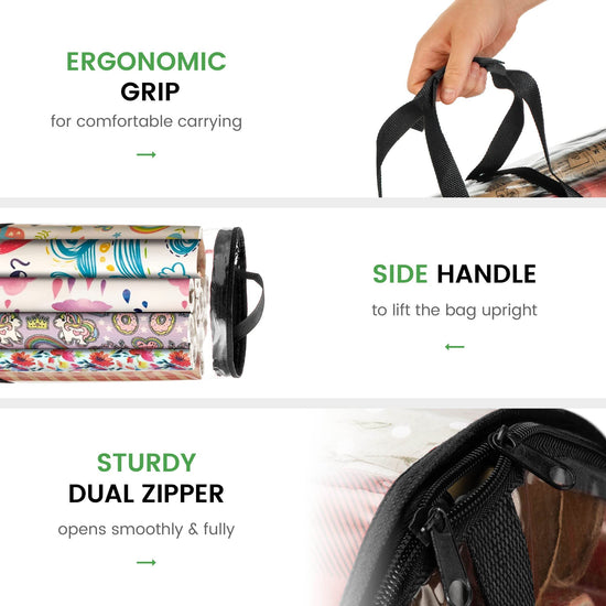 ZOBER storage bag — breathable fabric and waterproof design for wrapping paper