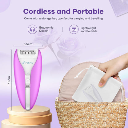 Silent Epilator for Women, 2-Speed Facial & Body Hair Remover, Smooth Glide Technology, for Face, Legs, Bikini & Arms
