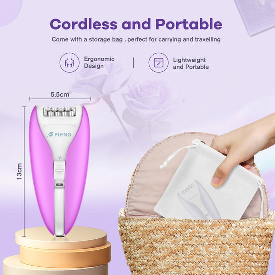 Silent Epilator for Women, 2-Speed Facial & Body Hair Remover, Smooth Glide Technology, for Face, Legs, Bikini & Arms