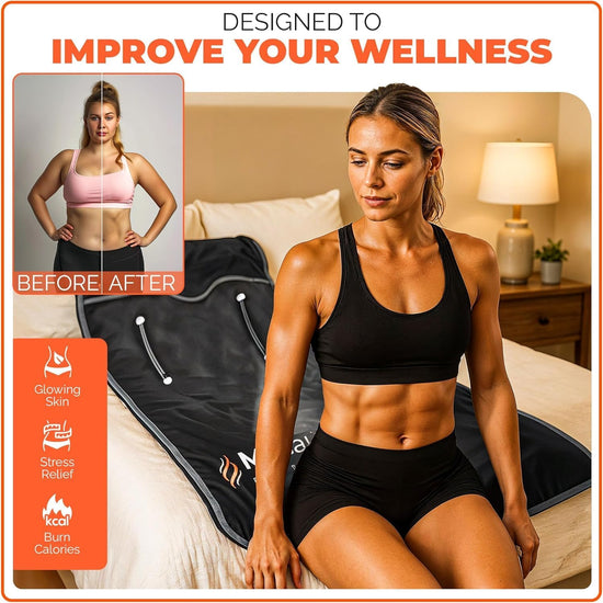 MySauna XL infrared sauna blanket - fits him and her, includes carry bag and control panel