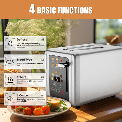 WHALL toaster — Smart digital design with touch screen and memory function