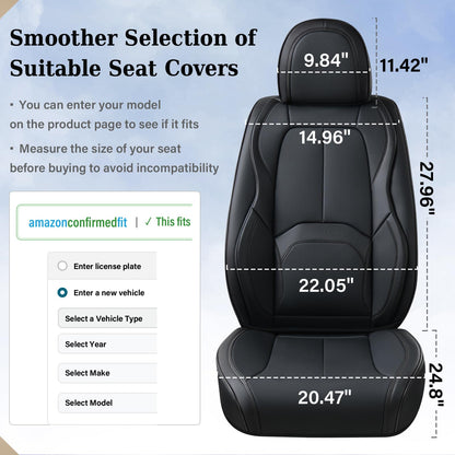 Coverado automotive seat cover — luxury leather with lumbar support and waterproof design