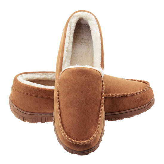 Lulex moccasins — plush indoor outdoor slippers with hard sole