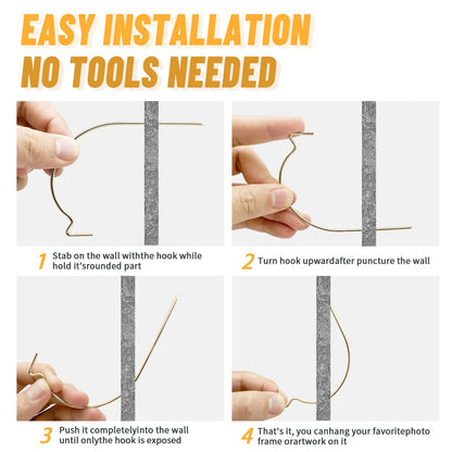 FURHUA storage hooks with drywall hooks for hanging pictures and art, office pack