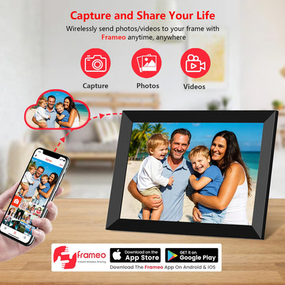 Digital picture frame — WiFi touchscreen display with auto-rotate feature and easy sharing