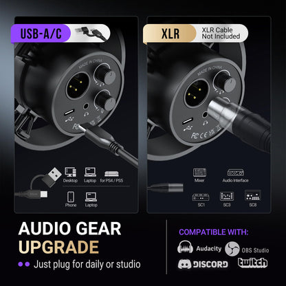FIFINE K688 microphone - USB/XLR dynamic with boom arm and mute button
