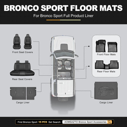 AOMSAZTO vehicle mat - all weather protection for Ford Bronco Sport 2021-2026