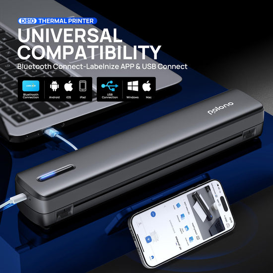 POLONO portable printer - wireless thermal printer for travel and mobile use