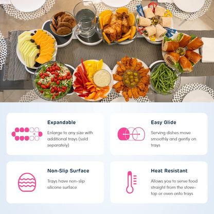Rotating tray — Long lazy Susan for kitchen and dining tables