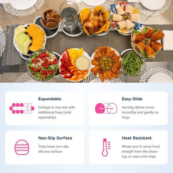 Rotating tray — Long lazy Susan for kitchen and dining tables