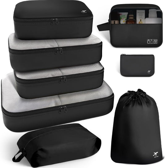 HOTOR packing cubes - lightweight and water-resistant suitcase organizers set