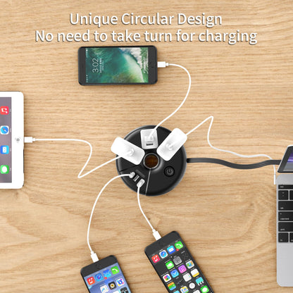 Travel power strip - compact design for international use.