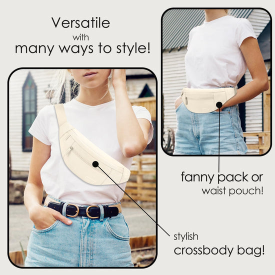 MASTTOP waist pack — large crossbody design with 4 zipper pockets and phone bag