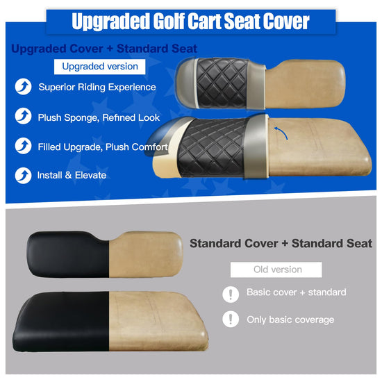 NOKINS golf cart seat covers with sponge padding for EZGO TXT and RXV models