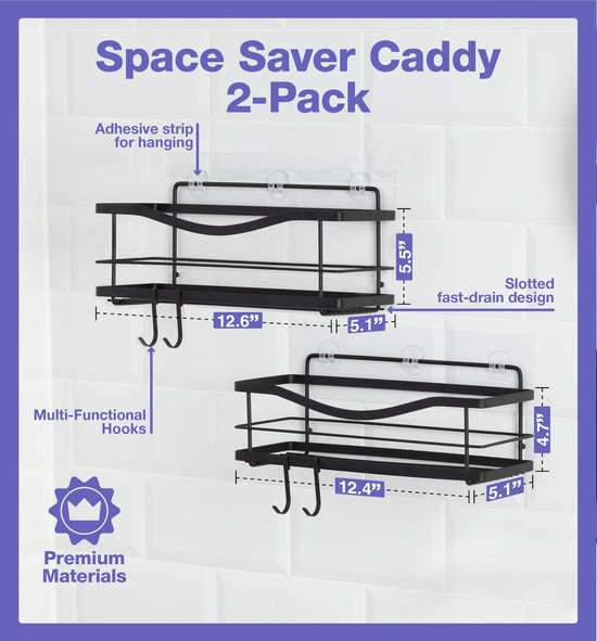 KINCMAX caddy — Rustproof SUS304 stainless steel wall mount with hooks