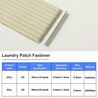 Mechanical belt — Stainless steel fasteners with 24 hooks, 200 strips per box