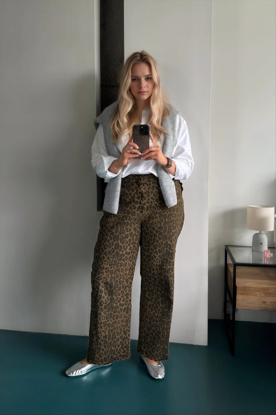 Kedera wide leg leopard print trousers