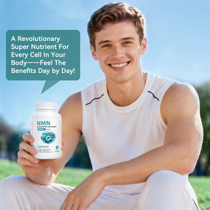 AskTaTa Pure NMN Supplement 60000mg, Supports Cellular Energy & NAD+ Balance, Daily Body Wellness & Immune Support, 120 Capsules, 60 Days Supply