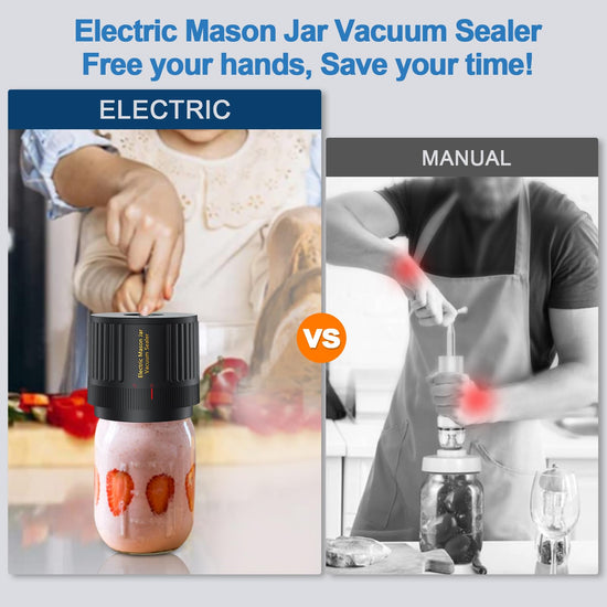 Electric mason jar vacuum sealer machine - vacuum sealing kit included