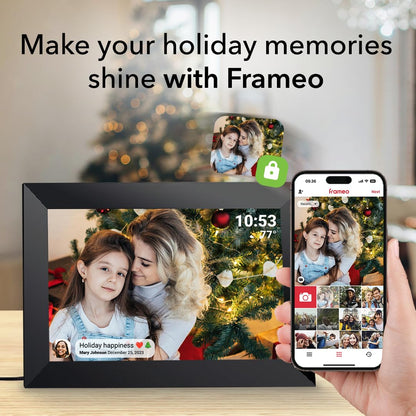 YunQiDeer digital picture frame — 10.1 inch WiFi photo sharing with touch screen