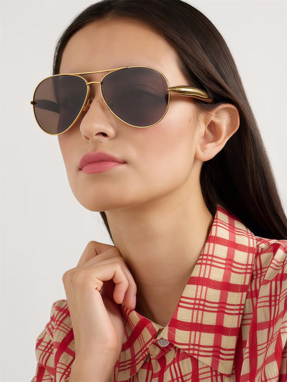 GUVIVI aviator sunglasses — retro gold oversized design for men and women