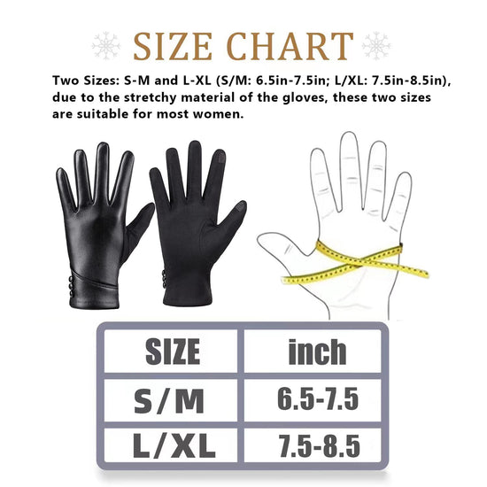 APPAREL_GLOVES — Alqqas women's winter leather touch screen gloves with wool lining