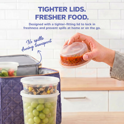 GUSTO food storage containers with airtight lids - ideal for soups and meal prep