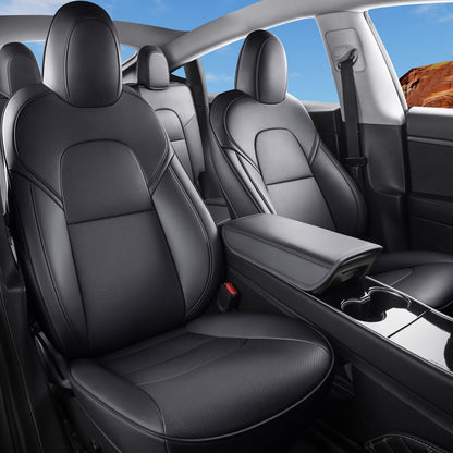 Wekar Tesla Model Y seat covers — Nappa leather, airbag compatible, custom fit 2020-2024