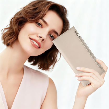 Tipmile bifold leather wallet with RFID blocking for women