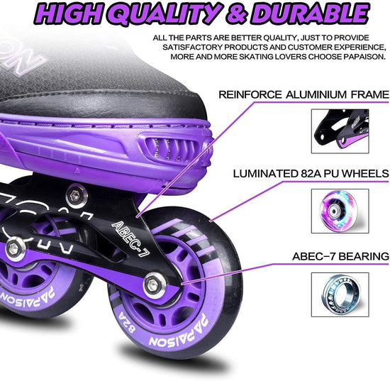 PAPAISON roller skates with light up wheels for kids and adults